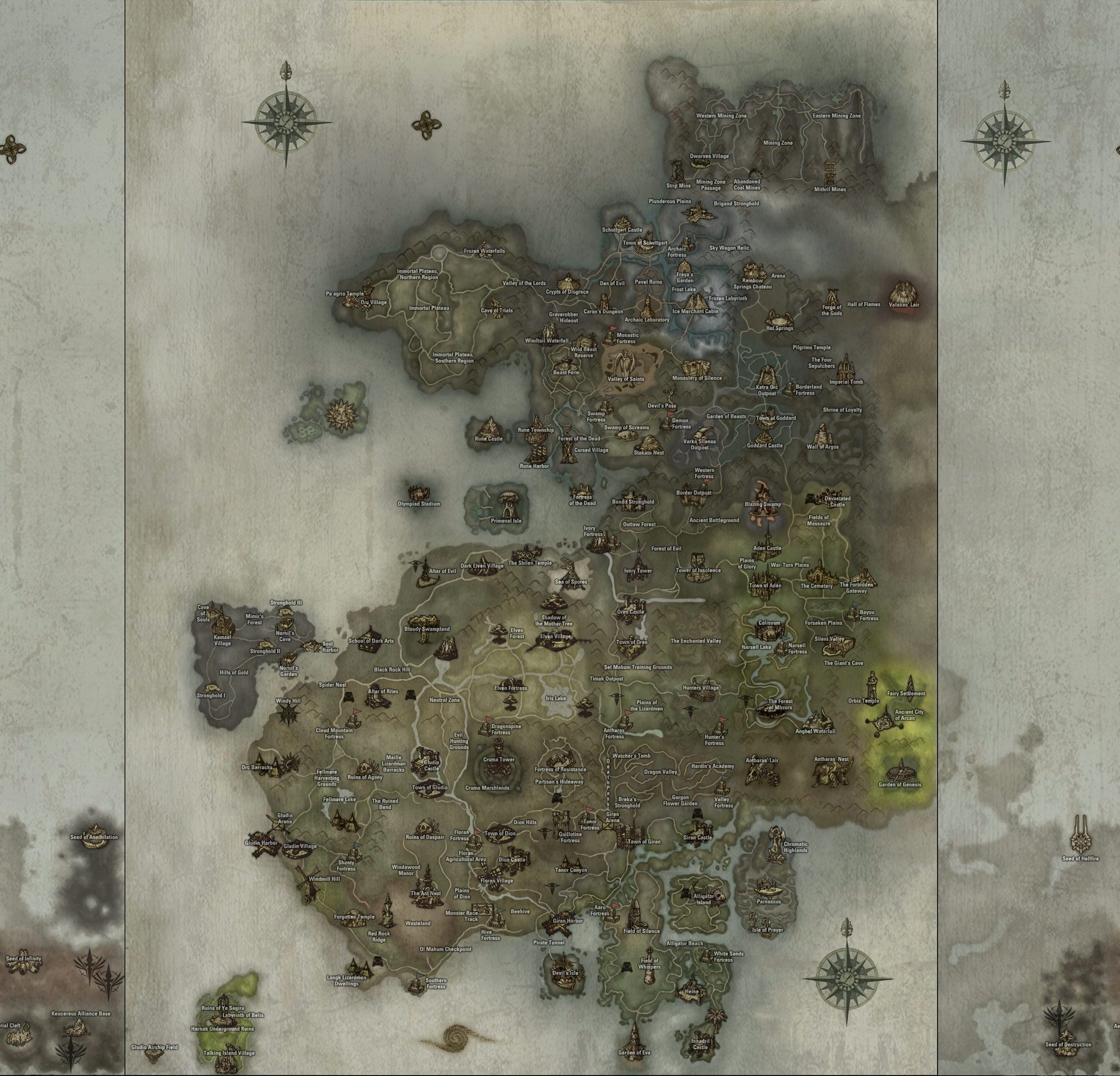 Карта мира Lineage 2: Leto Lizardman Overlord